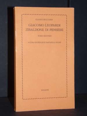 Leopardi – Zibaldone di pensieri II-2 – Einaudi / Classici Ricciardi 41** – 1977 - Filosofia - Libreria del novecento