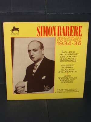 2 LP Mono – Simon Barere: The Complete HMV Recordings 1934-1936 – Appian APR 7001 – UK 1985 - LP - Classica e lirica - Libre…