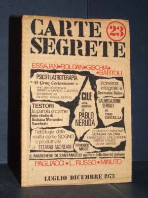 Domenico Javarone – Rivista: Carte Segrete, Anno VII-7, N°23 – Luglio-Dicembre 1973 - Periodici / Riviste - Libreria del nov…