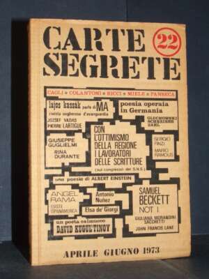 Domenico Javarone – Rivista: Carte Segrete, Anno VII-7, N°22 – Aprile-Giugno 1973 - Periodici / Riviste - Libreria del novec…