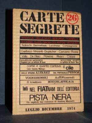 Domenico Javarone – Rivista: Carte Segrete, Anno VIII-8, N°26 – Luglio-Dicembre 1974 - Periodici / Riviste - Libreria del no…