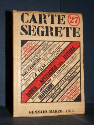 Domenico Javarone – Rivista: Carte Segrete, Anno IX-9, N°27 – Gennaio-Marzo 1975 - Periodici / Riviste - Libreria del novece…