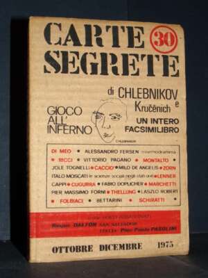 Domenico Javarone – Rivista: Carte Segrete, Anno IX-9, N°30 – Ottobre-Dicembre 1975 - Periodici / Riviste - Libreria del nov…