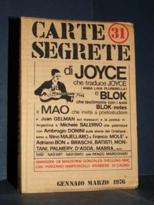 Domenico Javarone – Rivista: Carte Segrete, Anno X-10, N°31 – Gennaio-Marzo 1976 - Periodici / Riviste - Libreria del novece…