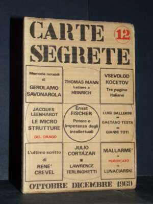 Javarone, Toti – Rivista: Carte Segrete, Anno III-3, N°12 – Ottobre-Dicembre 1969 - Periodici / Riviste - Libreria del novec…