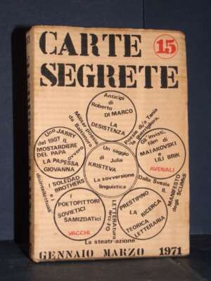 Javarone, Toti – Rivista: Carte Segrete, Anno V-5, N°15 – Gennaio-Marzo 1971 - Periodici / Riviste - Libreria del novecento