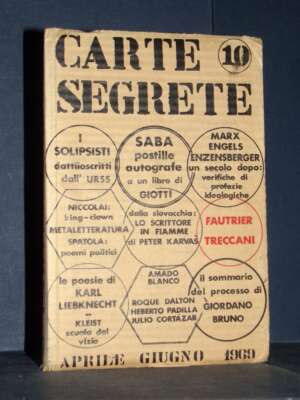 Javarone, Toti – Rivista: Carte Segrete, Anno III-3, N°10 – Aprile-Giugno 1969 - Periodici / Riviste - Libreria del novecento